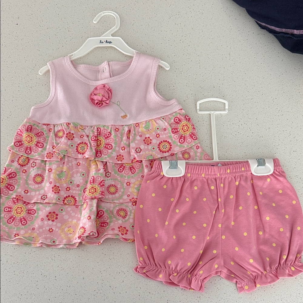 Le Top Pink Floral Diaper Cover Set